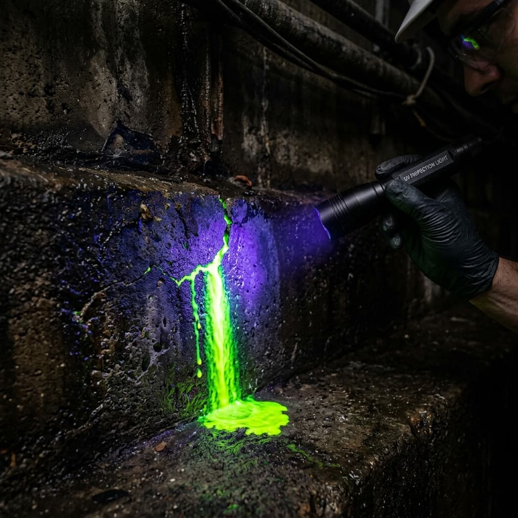 Révélation fluorescente sous lampe UV